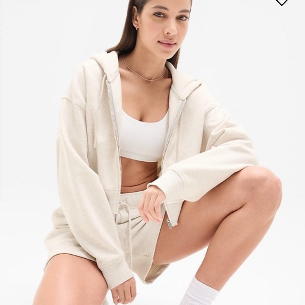 NWT Athleta Forever Fleece Set M in Toasted Brown Heather